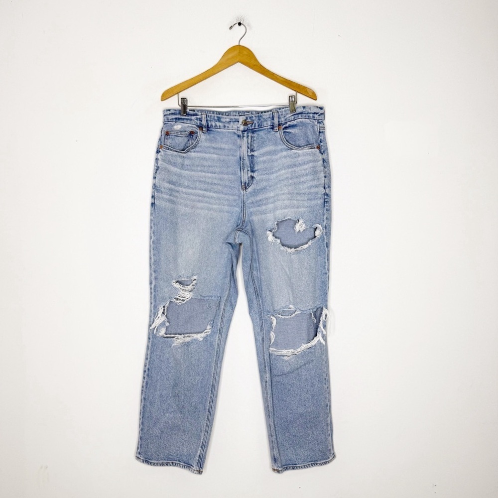 American Eagle Curvy 90s Straight Jeans Size 18 Regular Distressed Stretch